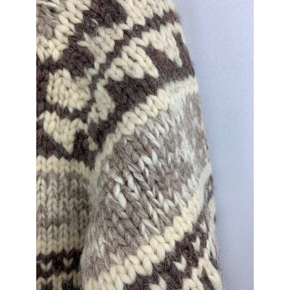 Women’s TUAK Pattern Beige Wool Sweater Size M-L - Picture 11 of 11